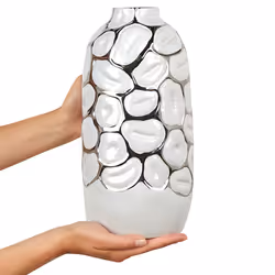 Decorative Vase CENABUM Stoneware 34 cm White