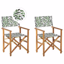 Set of 2 Garden Chairs CINE Acacia Wood White