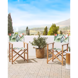 Set of 2 Garden Chairs CINE Acacia Wood Green