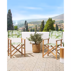 Set of 2 Garden Chairs CINE Acacia Wood Light Green