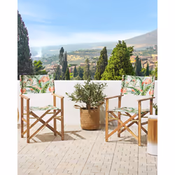 Set of 2 Garden Chairs CINE Acacia Wood Pink