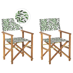 Set of 2 Garden Chairs CINE Acacia Wood Grey