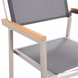 Set of 4 Garden Chairs GROSSETO Stainless Steel Grey