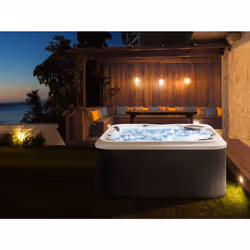 Outdoor Hot Tub with LED TULAROSA White