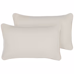 Set of 2 Decorative Cushions HELIOTROPE 30 x 50 cm White Solid