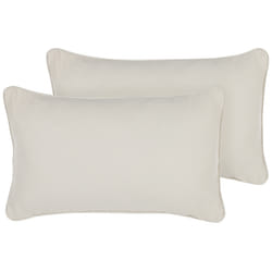 Set of 2 Decorative Cushions HELIOTROPE 30 x 50 cm White Solid