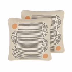 Set of 2 Cushions Geometric Pattern 45 x 45 cm Multicolour CALIBRACHOA