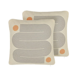 Set of 2 Cushions Geometric Pattern 45 x 45 cm Multicolour CALIBRACHOA