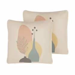 Set of 2 Cushions Abstract Pattern 45 x 45 cm Multicolour CARDOON
