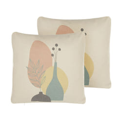 Set of 2 Cushions Abstract Pattern 45 x 45 cm Multicolour CARDOON