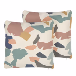 Set of 2 Decorative Cushions FOTHERGILLA 45 x 45 cm Multicolour Abstract Pattern
