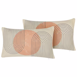 Set of 2 Decorative Cushions GERBERA 30 x 50 cm Multicolour Abstract Pattern