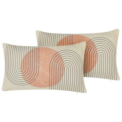 Set of 2 Decorative Cushions GERBERA 30 x 50 cm Multicolour Abstract Pattern
