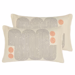 Set of 2 Decorative Cushions TIARELLA 30 x 50 cm Multicolour Geometric Pattern