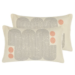 Set of 2 Decorative Cushions TIARELLA 30 x 50 cm Multicolour Geometric Pattern