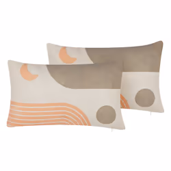 Set of 2 Decorative Cushions MELAMPODIUM 30 x 50 cm Multicolour Abstract Pattern