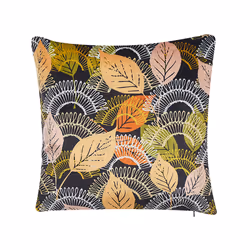 Set of 2 Decorative Cushions LAGURUS Velvet 45 x 45 cm Multicolour Plant Pattern
