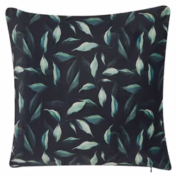 Set of 2 Decorative Cushions TOADFLAX Velvet 45 x 45 cm Green Black Plant Pattern