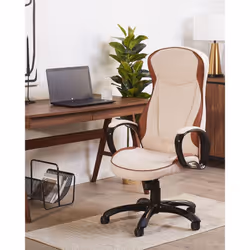 Executive Chair Swivel FELICITY Faux Leather Beige
