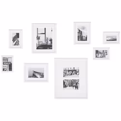 Gallery Wall Set of 8 White GARANGO