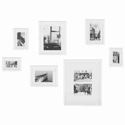 Gallery Wall Set of 7 White ZINIARE