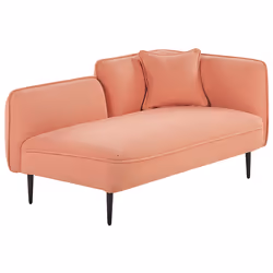 Right Hand Chaise Lounge CHEVANNES Boucle Peach Pink