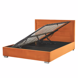 Ottoman Bed Velvet ROUEN 180 x 200 cm (EU Super King) Orange
