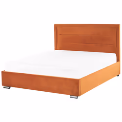 Ottoman Bed Velvet ROUEN 180 x 200 cm (EU Super King) Orange