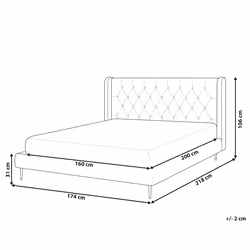 Bed Velvet FORBACH 160 x 200 cm (EU King Size) Grey