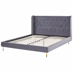 Bed Velvet FORBACH 160 x 200 cm (EU King Size) Grey - Additional view 5