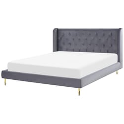 Bed Velvet FORBACH 180 x 200 cm (EU Super King) Grey