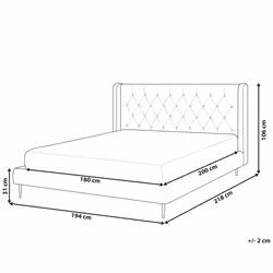 Bed Velvet FORBACH 180 x 200 cm (EU Super King) Grey