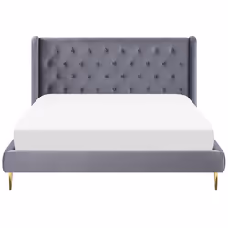 Bed Velvet FORBACH 180 x 200 cm (EU Super King) Grey