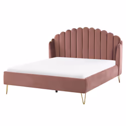 Bed Velvet AMBILLOU 160 x 200 cm (EU King Size) Pink