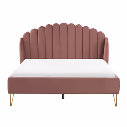 Bed Velvet AMBILLOU 160 x 200 cm (EU King Size) Pink