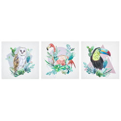 Canvas Set of 3 MENAKA Animal Motif 30 x 30 cm Multicolour