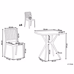 Garden Dining Set 4 Seater SERSALE White