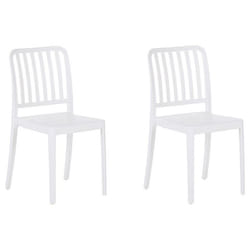 Set of 2 Garden Chairs SERSALE Synthetic Material White