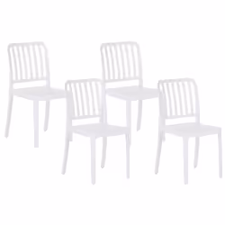 Set of 4 Garden Chairs SERSALE Synthetic Material White