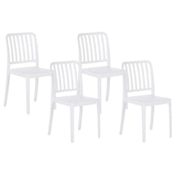 Set of 4 Garden Chairs SERSALE Synthetic Material White