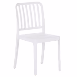 Set of 4 Garden Chairs SERSALE Synthetic Material White
