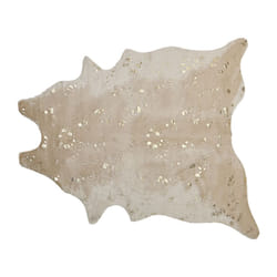 Faux Cowhide Area Rug with Spots 150 x 200 cm Beige with Gold BOGONG