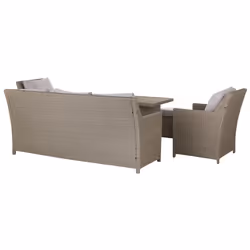 Garden Lounge Set with Table and Ottoman 5 Seater FONTI with Cushions PE Rattan Taupe