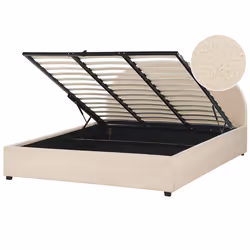 Ottoman Bed Boucle VAUCLUSE 180 x 200 cm (EU Super King) Beige