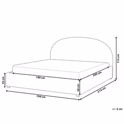 Ottoman Bed Boucle VAUCLUSE 180 x 200 cm (EU Super King) Beige