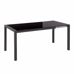 Extending Dining Table GRANADA Black 120/160 cm 80 cm