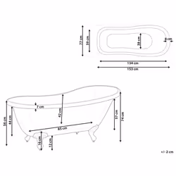 Freestanding Bathtub CAYMAN 1530 x 770 mm Blue