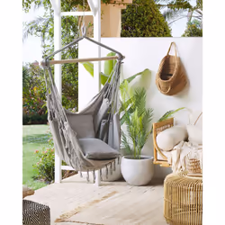 Hanging Chair BONEA Cotton Light Grey - Additional view 4