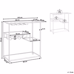 Kitchen Trolley MARCOLA Metal Black