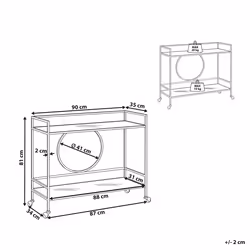 Kitchen Trolley KERRY Metal Gold